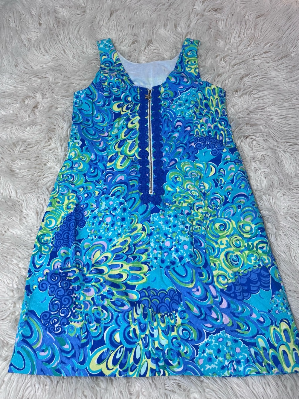 Lilly Pulitzer Melle dress "Lilly's Lagoon" peacock feather print Size 6 - Picture 9 of 9